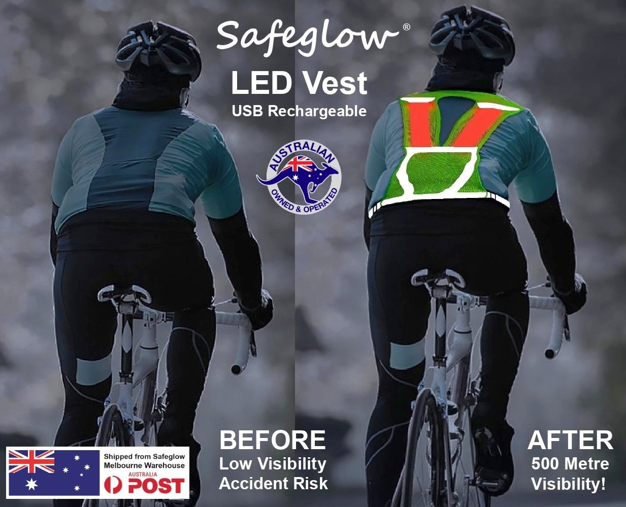 Auraglow light up haute visibilité rechargeable usb running cycling ceinture de sécurité